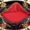 Dior Lady Dior medium model shoulder bag in black patent quilted leather - Detail D3 thumbnail