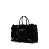 Balenciaga Papier A4 shopping bag in black sheepskin and black leather - 00pp thumbnail