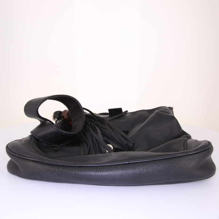 Sac à main Gucci Jackie en cuir noir - Detail D5