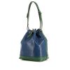 Borsa Louis Vuitton Noé modello grande in pelle Epi blu Toledo e verde Borneo - 00pp thumbnail