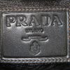 Borsa da spalla o a mano Prada Jacquard in velluto marrone e pelle marrone - Detail D3 thumbnail