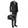 Sac de voyage Louis Vuitton Keepall - Luggage en cuir taiga noir - Detail D1 thumbnail