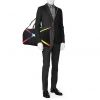 Borsa da viaggio Louis Vuitton Keepall - Luggage in pelle taiga nera con motivo - Detail D2 thumbnail