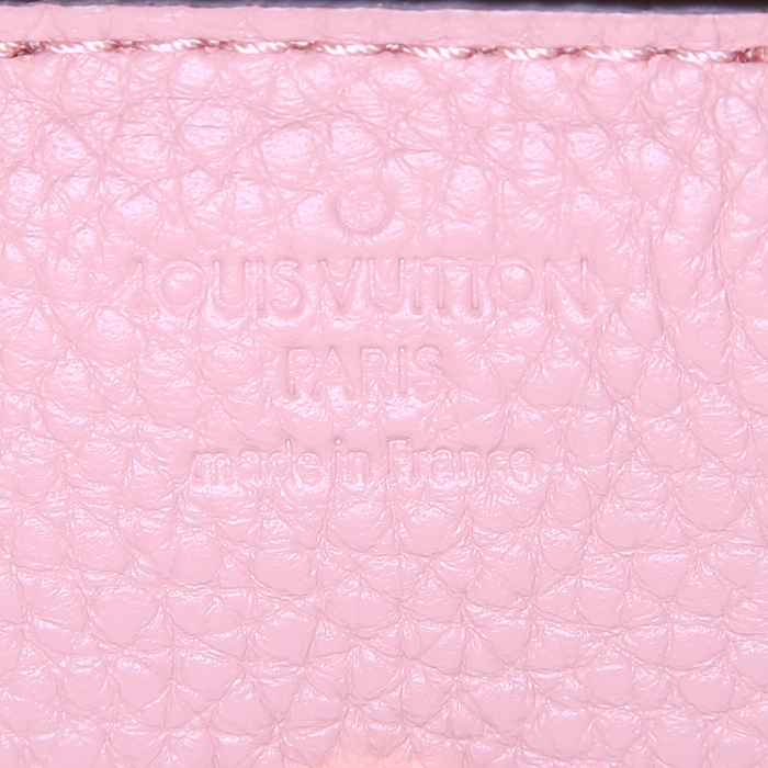 Louis Vuitton Bond Street BB modèle handbag in ebene damier canvas and pink leather - Detail D4