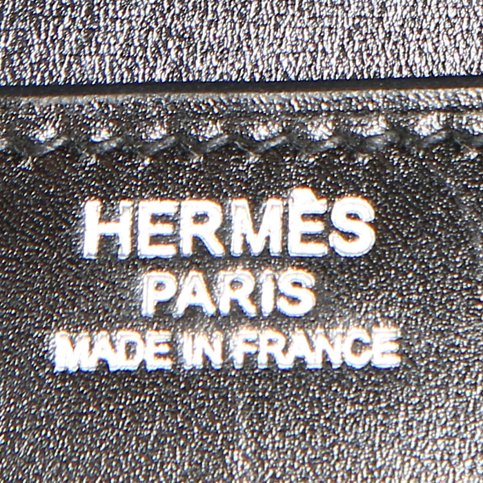 Sac bandoulière Hermès Constance Cartable en cuir box noir - Detail D4