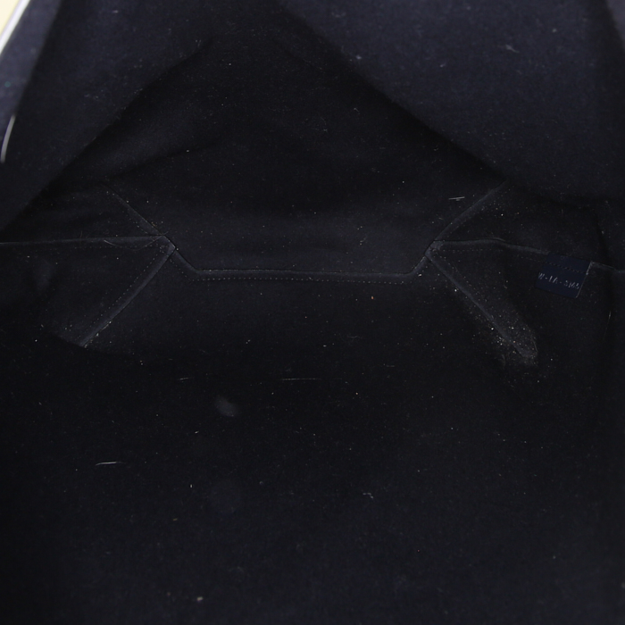 Sac cabas Celine Twisted Cabas en cuir lisse vert-kaki bleu-marine et noir - Detail D2