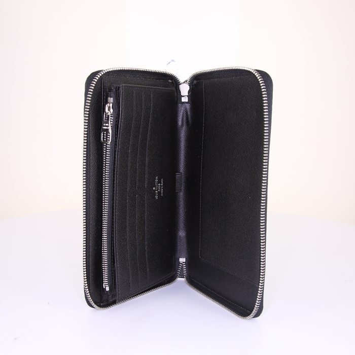 Pochette Louis Vuitton Organizer in tela a scacchi grigia - Detail D2