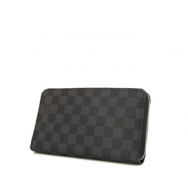Pochette Louis Vuitton Organizer in tela a scacchi grigia