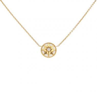 Collar Dior Rose des vents en oro amarillo,  nácar blanco y diamante