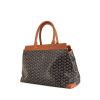 Goyard Bellechasse shopping bag in black Goyard canvas and brown leather - 00pp thumbnail