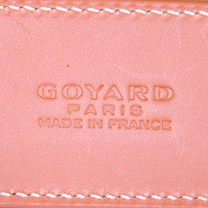 Goyard Bellechasse shopping bag in black Goyard canvas and brown leather - Detail D3