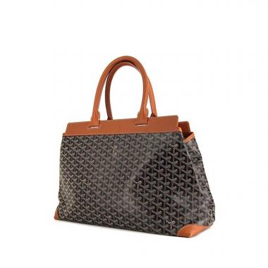 Bolso Cabás Goyard Bellechasse en tela Goyardine negra y cuero marrón
