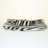 Borsa a spalla Prada in puledro bicolore bianco e marrone zebrato - Detail D4 thumbnail