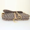 Sac porté épaule ou main Dior Saddle en toile monogram Oblique marron et cuir beige - Detail D4 thumbnail