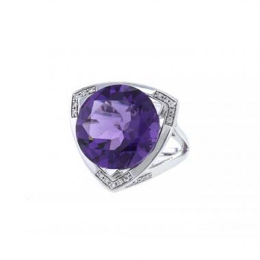 Anello Mauboussin Tellement Divine Toi in oro bianco,  ametista e diamanti