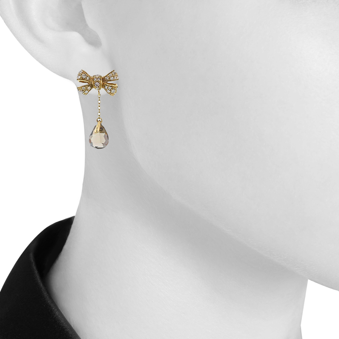 Pomellato Forever pendants earrings in yellow gold,  diamonds and smoked quartz