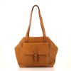 Fendi Selleria bag worn on the shoulder or carried in the hand in brown grained leather - 360 thumbnail