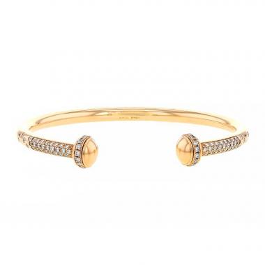 Brazalete redondo semiflexible Piaget Possession modelo grande en oro rosa y diamantes