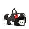 Louis Vuitton Keepall 50 cm travel bag in black epi leather and white smooth leather - 00pp thumbnail