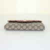Gucci Suprême GG pouch in red leather and grey monogram canvas - Detail D4 thumbnail