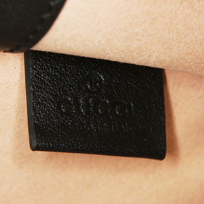Sac cabas Gucci Rajah en cuir noir - Detail D3