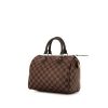 Sac à main Louis Vuitton Speedy 25 en toile damier ébène et cuir marron - 00pp thumbnail