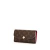 Billetera Louis Vuitton Emilie en lona Monogram marrón y cuero rosa - 00pp thumbnail