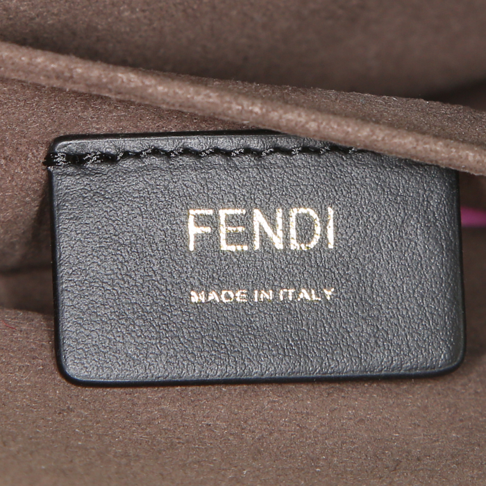 Fendi Baguette handbag in monogram canvas and brown - Detail D4