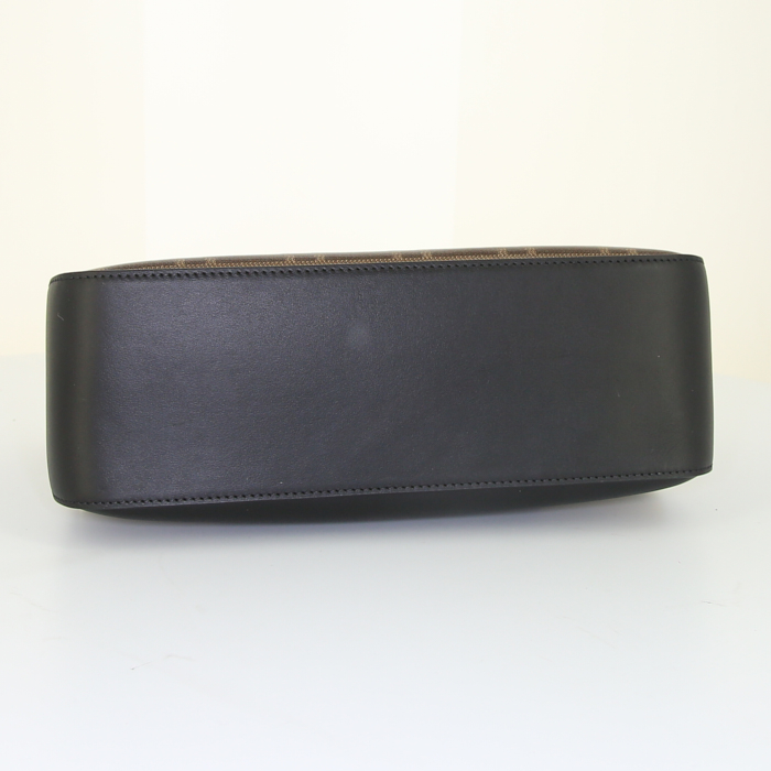 Borsa Fendi Baguette in tela monogram e pelle lucida marrone - Detail D5