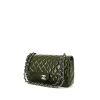 Chanel Timeless Classic handbag in khaki patent quilted leather - 00pp thumbnail