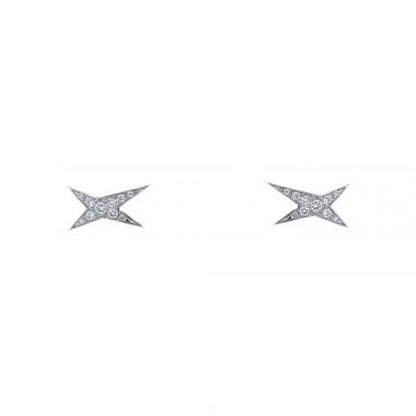 Paire de puces d'oreilles Mauboussin Etoile Divine en or blanc et diamants