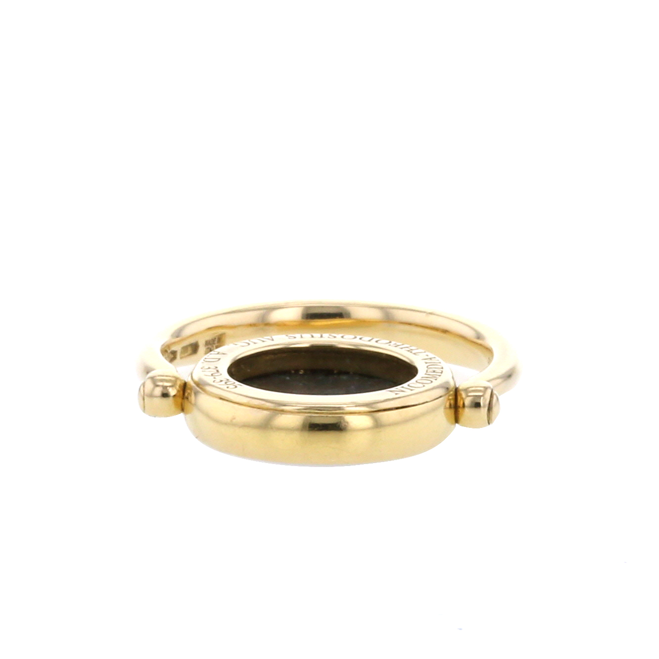Twisted Bulgari Monete ring in yellow gold and bronze - Detail D2