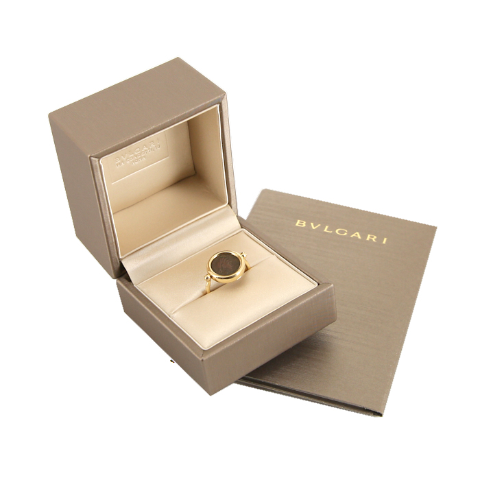Twisted Bulgari Monete ring in yellow gold and bronze - Detail D3