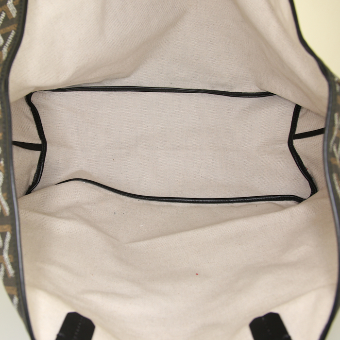 Sac cabas Goyard Saint-Louis moyen modèle en toile Goyardine noire et cuir noir - Detail D2