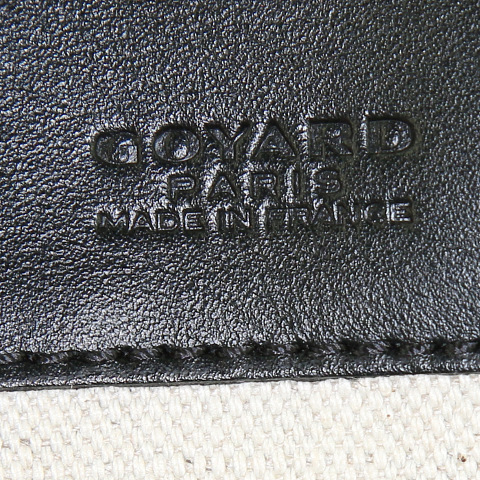 Sac cabas Goyard Saint-Louis moyen modèle en toile Goyardine noire et cuir noir - Detail D3