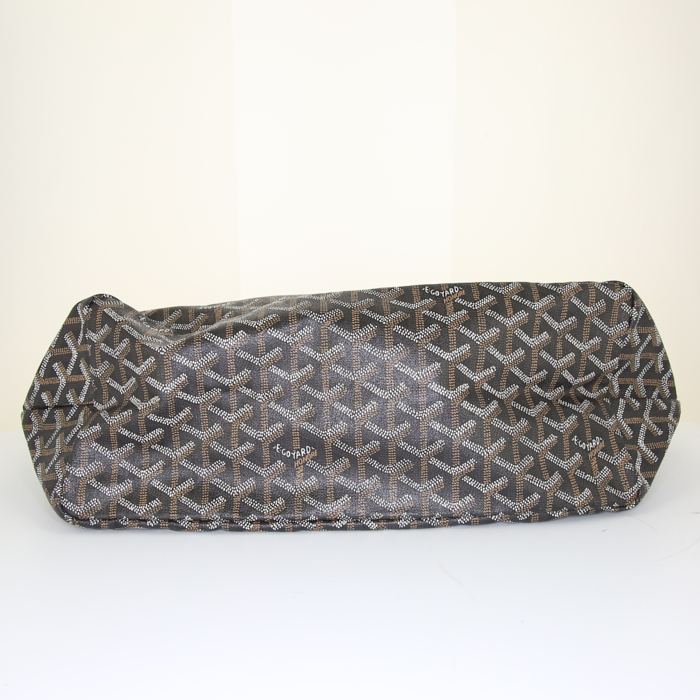 Shopping bag Goyard Saint-Louis modello medio in tela Goyardine nera e pelle nera - Detail D4