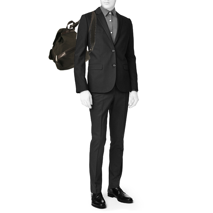 Sac à dos Prada Nylon Backpack en toile vert-kaki et cuir marron - Detail D1