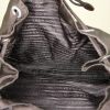 Mochila Prada Nylon Backpack en lona caqui y piel en marrón - Detail D2 thumbnail