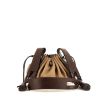 Bolso para llevar al hombro Givenchy Citrouille en lona caqui y cuero marrón - 360 thumbnail