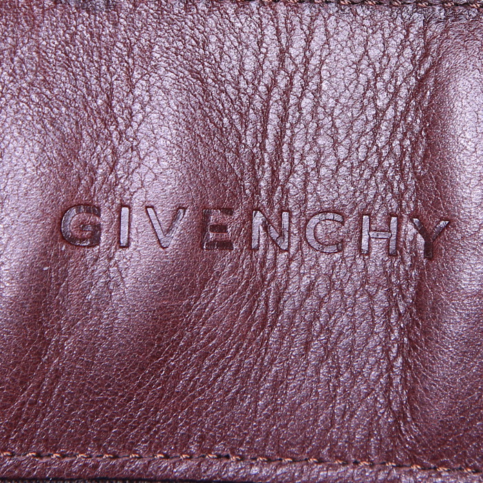 Givenchy Citrouille shoulder bag in khaki canvas and brown leather - Detail D3