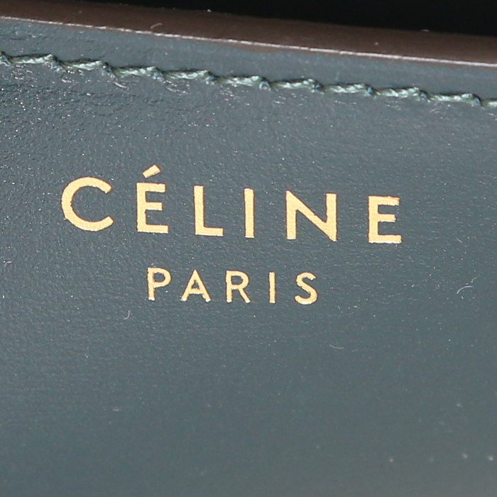 Céline Classic Box shoulder bag in green box leather - Detail D3
