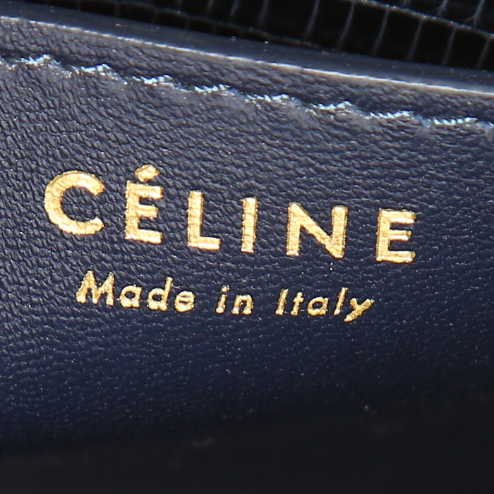 Celine  Classic Box shoulder bag  in blue lizzard - Detail D3