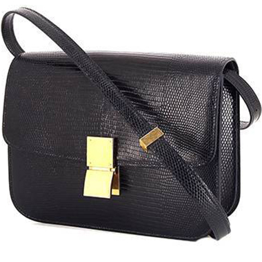 Celine Medium Classic Shoulder Bag In Dark Taupe Lizard