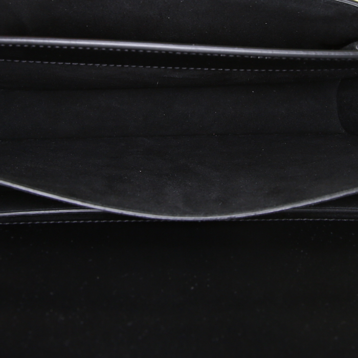 Bolso bandolera Saint Laurent Sunset en cuero negro - Detail D3