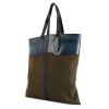 Berluti shopping bag in brown canvas and blue leather - 00pp thumbnail