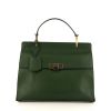 Balenciaga Dix handbag in green leather - 360 thumbnail