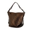 Bottega Veneta handbag in golden brown braided leather - 00pp thumbnail