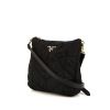 Prada Gaufre shoulder bag in black quilted canvas and black leather - 00pp thumbnail