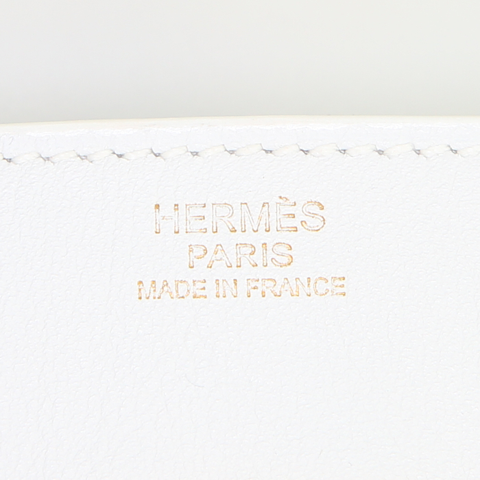Sac à main Hermes Birkin 30 cm en cuir Swift blanc - Detail D3