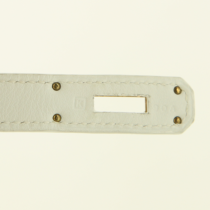Hermes Birkin 30 cm handbag in white Swift leather - Detail D4